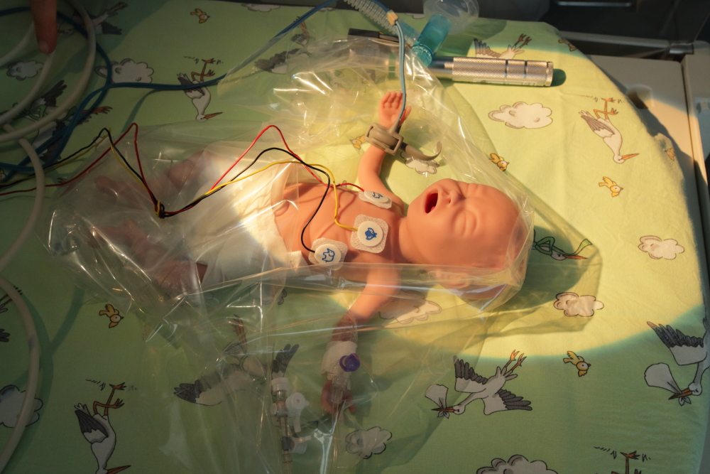 25 rasedusnädala vanust enneaegset vastsündinut imiteeriv kõrgtehnoloogiline simulaator Premature Anne. Foto: Olev Mihkelmaa, Lääne-Tallinna Keskhaigla